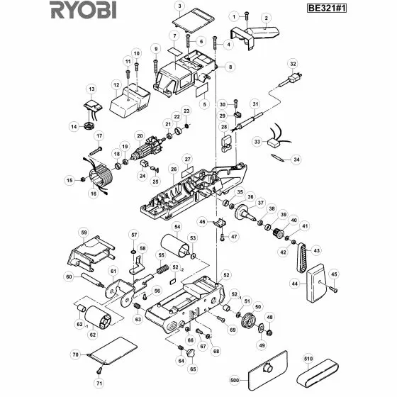 Ryobi BE321 Spare Parts List Type: 1000018211